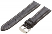 Hadley-Roma Men's MSM895RA-200 20-mm Black Alligator Grain Leather Watch Strap Hadley-Roma Men's MSM895RA-200 20-mm Black Alligator Grain Leather Watch Strap