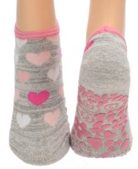 Skidders Womens/Girls Gripper Socks - Grey with Hearts Skidders Womens/Girls Gripper Socks - Grey with Hearts