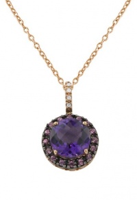 Effy Jewlery 14K Rose Gold Amethyst, Sapphire and Diamond Pendant Effy Jewlery 14K Rose Gold Amethyst, Sapphire and Diamond Pendant