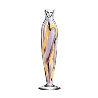 Designed by Ulrica Hydman-Vallien for Kosta Boda, this breathtaking vase harmoniously mixes lavender and gold with a whimsical woman's face. Designed by Ulrica Hydman-Vallien for Kosta Boda, this breathtaking vase harmoniously mixes lavender and gold with a whimsical woman's face.