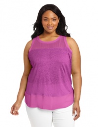 DKNYC Women's Plus-Size Sleeveless Top With Chiffon Yoke and Hem DKNYC Women's Plus-Size Sleeveless Top With Chiffon Yoke and Hem