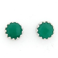 Meredith Leigh Sterling Silver Green Onyx Crown Stud Earrings Meredith Leigh Sterling Silver Green Onyx Crown Stud Earrings