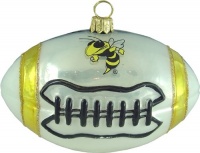 Georgia Tech Yellowjackets Football Blown Glass Ornament Georgia Tech Yellowjackets Football Blown Glass Ornament