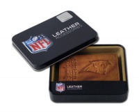 NFL Carolina Panthers Embossed Trifold Leather Wallet NFL Carolina Panthers Embossed Trifold Leather Wallet