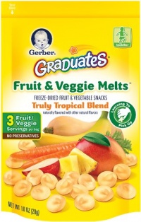 Gerber Graduates Fruit and Veggie Melts, Truly Tropical Blend, 1 Ounce (Pack of 7) Gerber Graduates Fruit and Veggie Melts, Truly Tropical Blend, 1 Ounce (Pack of 7)