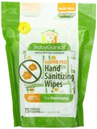 BabyGanics Alcohol Free Hand Sanitizer Wipes, Light Citrus Scent, 75-Count BabyGanics Alcohol Free Hand Sanitizer Wipes, Light Citrus Scent, 75-Count