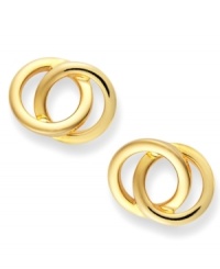 Eternally chic. Giani Bernini's petite stud earrings feature interlocking cut-out circles in 24k gold over sterling silver. Approximate diameter: 1/4 inch.