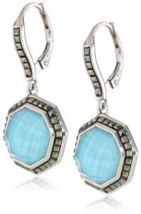 Judith Jack Mini Octagons Sterling Silver, Turquoise and Marcasite Drop Earrings Judith Jack Mini Octagons Sterling Silver, Turquoise and Marcasite Drop Earrings