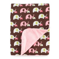 Skip Hop Reversible Plush Blanket, Pink Elephant Skip Hop Reversible Plush Blanket, Pink Elephant