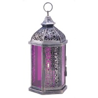 Gifts & Decor Antique Pewter Finish Enchanted Amethyst Candle Lantern Gifts & Decor Antique Pewter Finish Enchanted Amethyst Candle Lantern