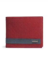 GUESS Men's Red Nubuck Wallet, RED