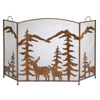 Gifts & Decor Rustic Forest Folding Fireplace Screen