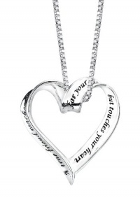 Sterling Silver A True Friend Reaches For Your Hand But Touches Your Heart Ribbon Heart Pendant Necklace, 18 Sterling Silver A True Friend Reaches For Your Hand But Touches Your Heart Ribbon Heart Pendant Necklace, 18