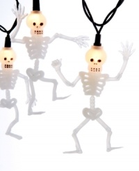 A new reason to be afraid of the dark, Kurt Adler's skeleton lights add something extra eerie to your home on Halloween. Glowing skulls get everyone in the spirit. (Clearance) A new reason to be afraid of the dark, Kurt Adler's skeleton lights add something extra eerie to your home on Halloween. Glowing skulls get everyone in the spirit. (Clearance)