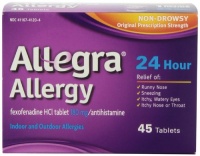 Allegra 24 Hour Allergy Relief, 180 mg, 45-Count Allegra 24 Hour Allergy Relief, 180 mg, 45-Count