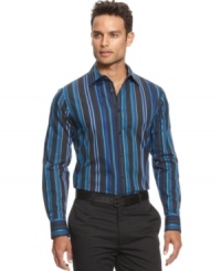 Complement your work week attire with this button-down striped shirt from INC International Concepts. Complement your work week attire with this button-down striped shirt from INC International Concepts.