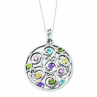Sterling Silver CZ Kaleidoscope Of Wishes 18in Necklace Sterling Silver CZ Kaleidoscope Of Wishes 18in Necklace