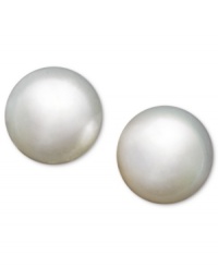 The perfect last-minute touch in polished pearl. Earrings feature elegant cultured South Sea pearls (12-13 mm) in a 14k white gold post setting. Approximate diameter: 1/2 inch.