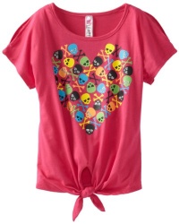 Beautees Girls 7-16 Heart Tie Front Top, Hot Pink, Medium Beautees Girls 7-16 Heart Tie Front Top, Hot Pink, Medium