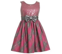 Size-5 BNJ-5390X FUCHSIA-PINK SILVER-GREY Sequin and Metallic Plaid Shantung Special Occasion Holiday Party Dress,X35390 Bonnie Jean LITTLE GIRLS Size-5 BNJ-5390X FUCHSIA-PINK SILVER-GREY Sequin and Metallic Plaid Shantung Special Occasion Holiday Party Dress,X35390 Bonnie Jean LITTLE GIRLS