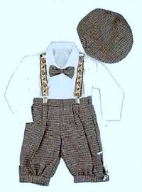 Infant & Toddler Boys Vintage Style Knickers Outfit Suspenders, Bowtie & Cap Infant & Toddler Boys Vintage Style Knickers Outfit Suspenders, Bowtie & Cap