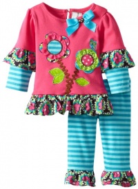 Rare Editions Baby Girls Newborn Legging Set, Fuchsia/Turquoise, 6-9 Months Rare Editions Baby Girls Newborn Legging Set, Fuchsia/Turquoise, 6-9 Months