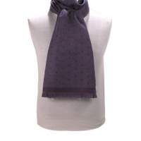 Valentino VAL Z43618 Z5006 Col.5 Deep Purple Polka Dot 100% Wool Mens' Scarf Valentino VAL Z43618 Z5006 Col.5 Deep Purple Polka Dot 100% Wool Mens' Scarf