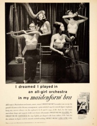 1960 Ad Vintage Maidenform Bra Sweet Music All Girl Orchestra I Dreamed Dream - Original Print Ad 1960 Ad Vintage Maidenform Bra Sweet Music All Girl Orchestra I Dreamed Dream - Original Print Ad