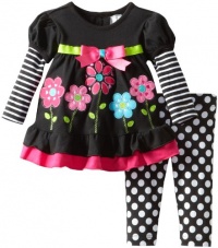 Rare Editions Baby Girls Newborn Flower Applique Legging Set, Black, 0-3 Months Rare Editions Baby Girls Newborn Flower Applique Legging Set, Black, 0-3 Months