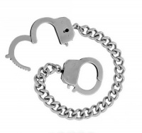 Bling Jewelry Fetish Handcuff Steel Bracelet Fifty Shades of Grey Inspired 8.5in