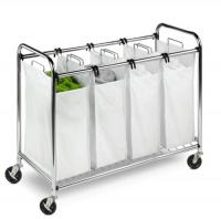 Honey-Can-Do SRT-01158 Heavy-Duty Quad Rolling Laundry Sorter/Hamper, Chrome Honey-Can-Do SRT-01158 Heavy-Duty Quad Rolling Laundry Sorter/Hamper, Chrome