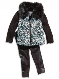 GUESS baby girl printed puffy coat and leggings set (12-24m), MULTIPLE COLORS (24M)