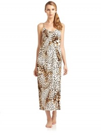 THE LOOKAllover leopard printAdjustable spaghetti strapsTHE FITAbout 32 from shoulder to hemTHE MATERIALBody: polyesterTrim: 80% nylon/20% spandexCARE & ORIGINMachine washImportedModel shown is 5'10½ (179cm) wearing US size Small. THE LOOKAllover leopard printAdjustable spaghetti strapsTHE FITAbout 32 from shoulder to hemTHE MATERIALBody: polyesterTrim: 80% nylon/20% spandexCARE & ORIGINMachine washImportedModel shown is 5'10½ (179cm) wearing US size Small.