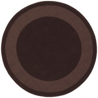 St Croix Trading Company Transitions Chocolate Cut & Loop Border 6x6 Round Area Rug