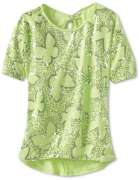 Beautees Girls 7-16 Sequin Front High Low Top, Key Lime, Large Beautees Girls 7-16 Sequin Front High Low Top, Key Lime, Large