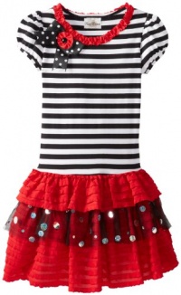 Rare Editions Girls 7-16 Stripe Dropwaist Dress, Black/White/Red, 12 Rare Editions Girls 7-16 Stripe Dropwaist Dress, Black/White/Red, 12