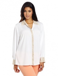 Calvin Klein Women's Plus-Size Print Placket Blouse Calvin Klein Women's Plus-Size Print Placket Blouse