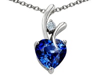 Original Star K(tm) Heart Shape 8mm Created Sapphire Pendant in .925 Sterling Silver Original Star K(tm) Heart Shape 8mm Created Sapphire Pendant in .925 Sterling Silver