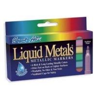 Sargent Art Liuid Metal Metallic Markers 6-Color Set, Medium Points Sargent Art Liuid Metal Metallic Markers 6-Color Set, Medium Points