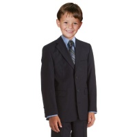 Johnnie Lene Black Soft Pinstripe Suit Set for Boys From Baby to Teen