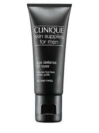 Skin Supplies for Men Age Defense for Eyes. Multifunction treatment instantly hydrates the vulnerable eye area. Works to repair the look of lines, wrinkles. Reduces dark circles, puffs, and brightens dull skin for a younger look. Strengthens the moisture barrier for skin that's smooth, firm. 0.5 oz. Skin Supplies for Men Age Defense for Eyes. Multifunction treatment instantly hydrates the vulnerable eye area. Works to repair the look of lines, wrinkles. Reduces dark circles, puffs, and brightens dull skin for a younger look. Strengthens the moisture barrier for skin that's smooth, firm. 0.5 oz.