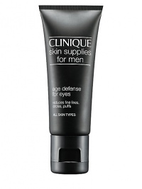 Skin Supplies for Men Age Defense for Eyes. Multifunction treatment instantly hydrates the vulnerable eye area. Works to repair the look of lines, wrinkles. Reduces dark circles, puffs, and brightens dull skin for a younger look. Strengthens the moisture barrier for skin that's smooth, firm. 0.5 oz. 