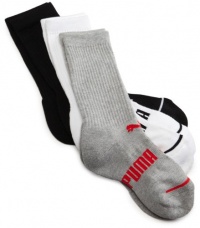 Puma Boys 8-20 3 Pack Crew Socks,Black/Heather/White,8.5 - 2 shoe/7-8.5 sock Puma Boys 8-20 3 Pack Crew Socks,Black/Heather/White,8.5 - 2 shoe/7-8.5 sock