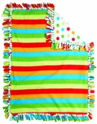 Manual Woodworkers Izzy Knotties Stripe And Dots Reversible Fleece Throw Blanket, Rainbow Manual Woodworkers Izzy Knotties Stripe And Dots Reversible Fleece Throw Blanket, Rainbow