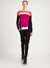 Textural ribbed panels add definition to this cotton colorblock pullover.BoatneckLong sleevesRib-knit cuffs and hemCottonDry cleanImportedModel shown is 5'10 (177cm) wearing US size Small. Textural ribbed panels add definition to this cotton colorblock pullover.BoatneckLong sleevesRib-knit cuffs and hemCottonDry cleanImportedModel shown is 5'10 (177cm) wearing US size Small.