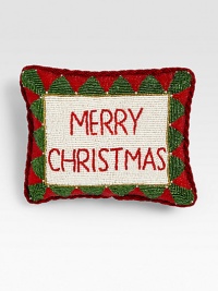 Celebrate the holidays with this hand-beaded pillow in traditional Christmas hues, from renowned designer Sudha Pennathur. Hand-beaded8 X 10Polyester insertDry cleanImported Celebrate the holidays with this hand-beaded pillow in traditional Christmas hues, from renowned designer Sudha Pennathur. Hand-beaded8 X 10Polyester insertDry cleanImported