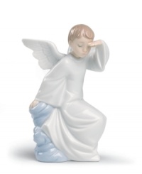 Whether you need just a little encouragement or are looking for a lasting guardian, this timeless porcelain figure perched upon clouds promises to watch over you.