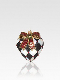 A charming, mouthblown glass ornament is destined for many Christmases to come in handpainted chevrons of ivory and onyx. Glass2½W X 3½HWipe cleanImported A charming, mouthblown glass ornament is destined for many Christmases to come in handpainted chevrons of ivory and onyx. Glass2½W X 3½HWipe cleanImported
