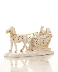 Just a sleigh ride away from the North Pole is a little village, untouched by time, called Mistletoe Park. The horse-drawn carriage is a staple of village life, and this fine example is sculpted with dashing 24-carat gold detail. Just a sleigh ride away from the North Pole is a little village, untouched by time, called Mistletoe Park. The horse-drawn carriage is a staple of village life, and this fine example is sculpted with dashing 24-carat gold detail.