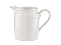 This collection of classic white, patterned dinnerware and serveware is remarkable for its ability to coordinate with a variety of table linen and flatware patterns. This collection of classic white, patterned dinnerware and serveware is remarkable for its ability to coordinate with a variety of table linen and flatware patterns.